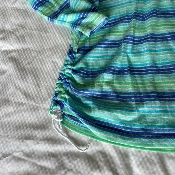 Talbots Striped Linen Blend Ruched Tunic - Picture 3 of 7